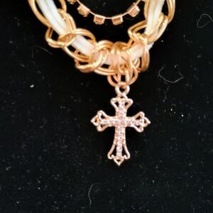 Elegant Gold Cross Pendant Necklace